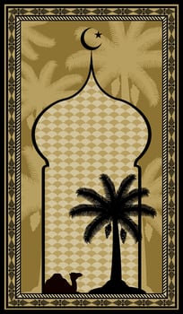 beautiful Islamic prayer mat vector