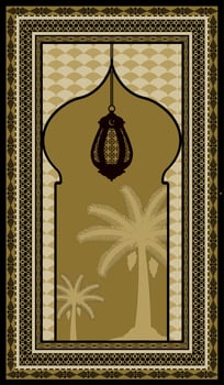 Islamic prayer mat vector