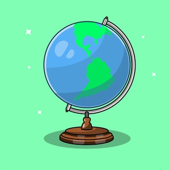 Globe illustration for educational materials and travel concepts Vectors