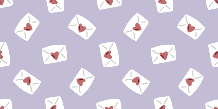 Seamless Envelope Heart Pattern Design vector