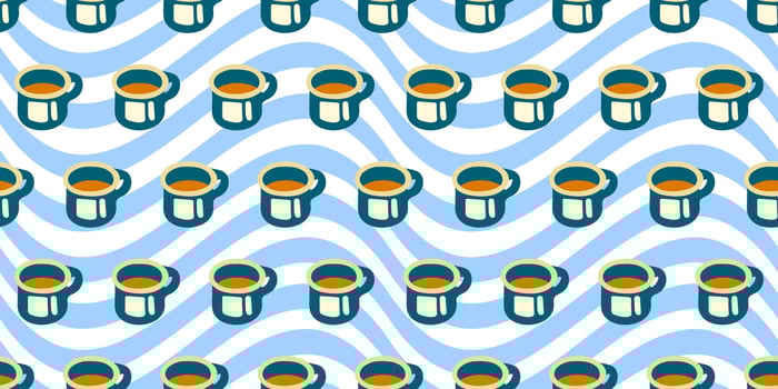 Seamless Camping Enamel Mug Pattern vector