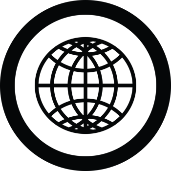 Stylized Globe Symbol Inside Concentric Circles for Global Concept png