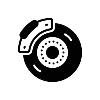 Solid icon disc-brake vector