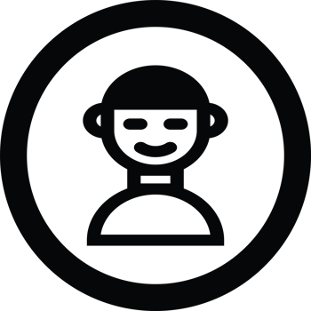 Minimalistic Icon of a Smiling Person in a Circle png