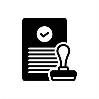 Solid icon approved vector