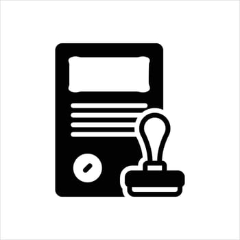 Solid icon stamp-document vector