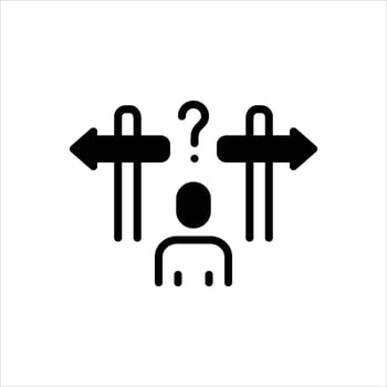 Solid icon decision vector