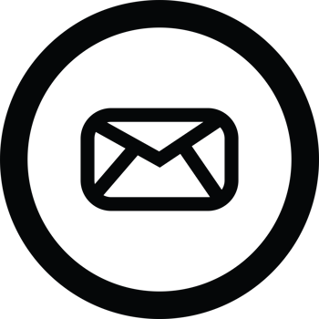 Circular Icon Featuring a Mail Envelope in Minimalist png