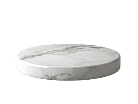 Minimal White 3D Podium with Rounded Arch Backdrop for Product Display isolated on transparent background png