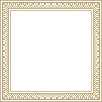 Classic Greek golden square ornament. pattern, ancient Hellenic rectangle, European border vector