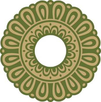 Classic Greek green and gold round ornament. pattern, circle of ancient Hellenes, European border - ring vector