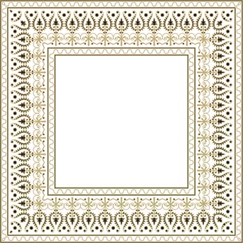 Uzbek black monochrome seamless ornament. Endless Turkic border. Cultural heritage of Central Asia vector