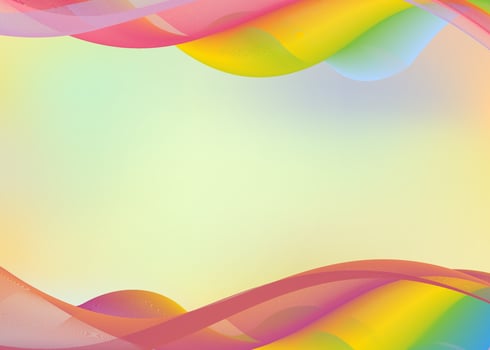 Colorful abstract gradient waves background with blend of yellow, green, blue, purple, pink and orange colors vector
