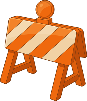 Illustration of a traffic barricade for construction work and safety. png