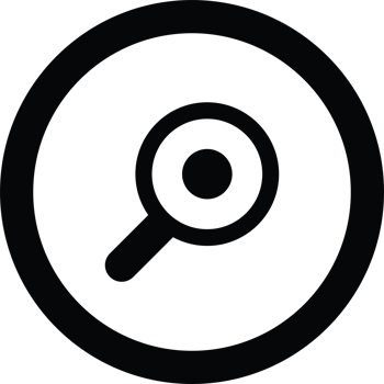Magnifying Glass Icon Inside a Circular Frame png