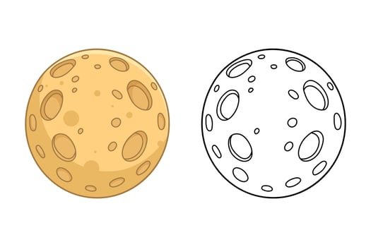 Moon illustration in two styles vector