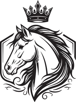 Royal rich crwon horse vector