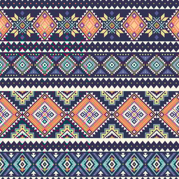 Colorful geometric patterned fabric design vector
