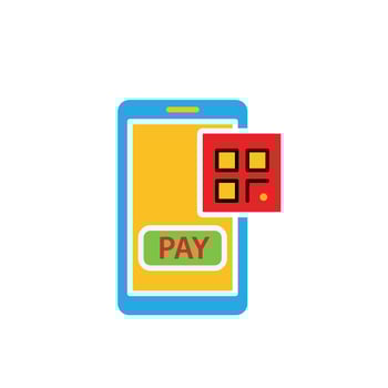 Payment icon. Payment code and e-commerce. Pay with a code on your phone. market, sale, buy. flat design style. vector
