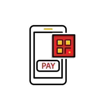 Payment icon. Payment code and e-commerce. Pay with a code on your phone. market, sale, buy. mixed design style. vector