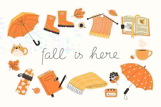 Illustration of fall themed items vector