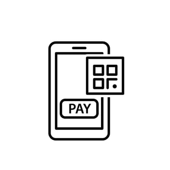 Payment icon. Payment code and e-commerce. Pay with a code on your phone. market, sale, buy. outline design style. vector
