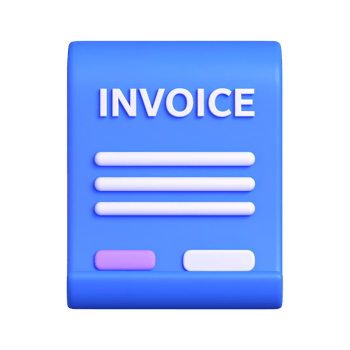 Stylized invoice document with clean interface on transparent background png