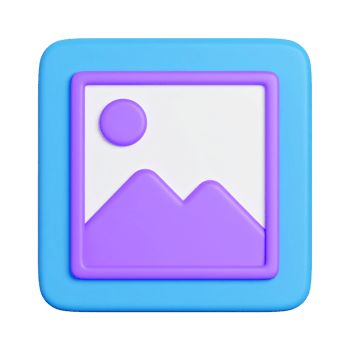 Stylized blue photo gallery icon design on transparent background png