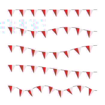 of the country flag of Indonesia. Triangular flag for Independence Day celebration. vector