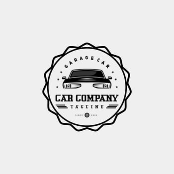 Classic vehicle simple line art logo vector