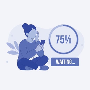 of people sitting , thinking and waiting, in flat design style vector