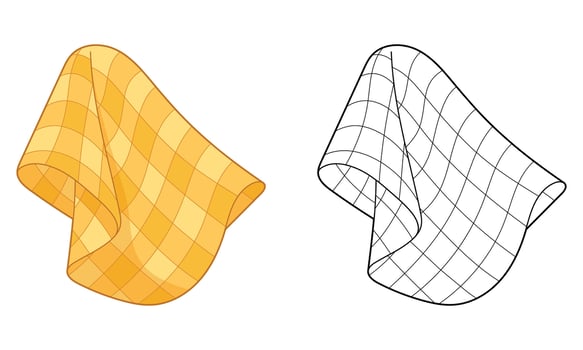 Yellow and black checkered cloth illustration vector