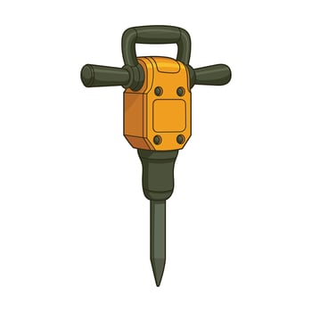 Orange and black jackhammer tool vector