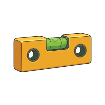 Yellow and green bubble level tool vector