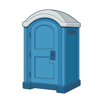 Blue portable restroom illustration vector