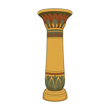 Decorative column with floral patterns vector