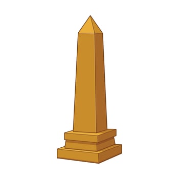 Golden obelisk monument illustration vector