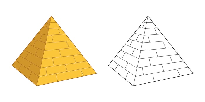 Illustration of colorful pyramids vector