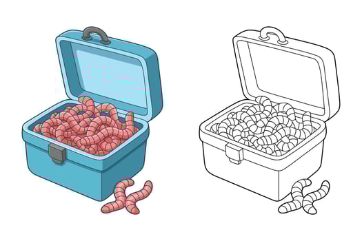 Container of worms illustration vector