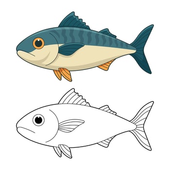 colorful fish illustration for kids vector