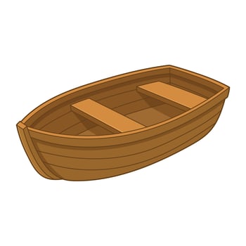 wooden boat illustration vector
