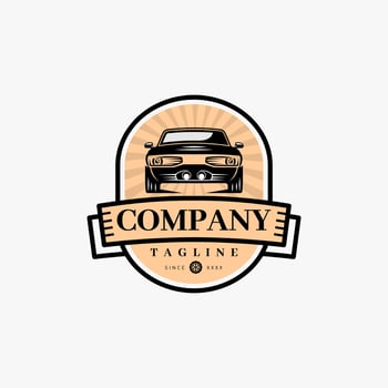 Classic car logotype design inspiration vector