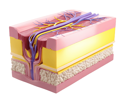 Skin dermis layer diagram capillary loop anatomy medical tissue structure png