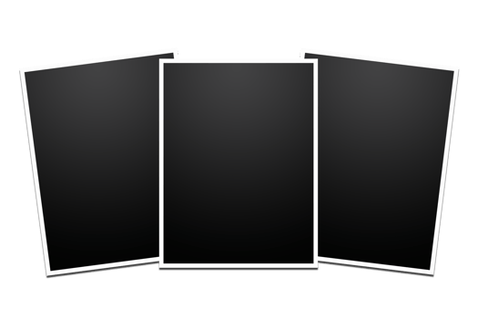set of blank photo frame elements png