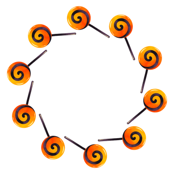 Round frame made of lollipops. Background, decoration for greeting card, invitation, confectionery. png