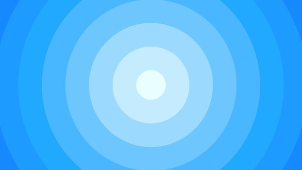 Abstract blue background with radial circle pattern vector