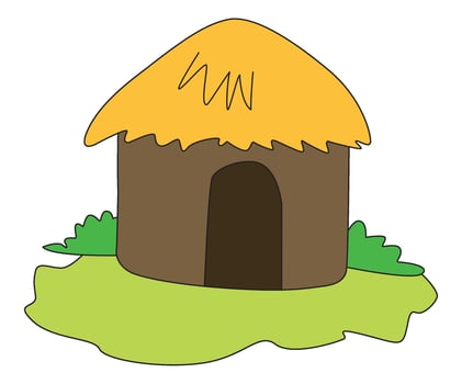 Wooden hut isolated on white background vector