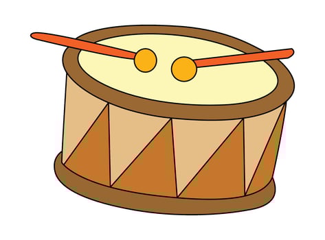 Beautiful drum isolated on white background vector