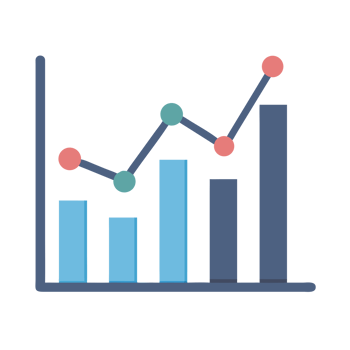 Bar And Line Chart Data Analysis isolated on a transparent background graph business png