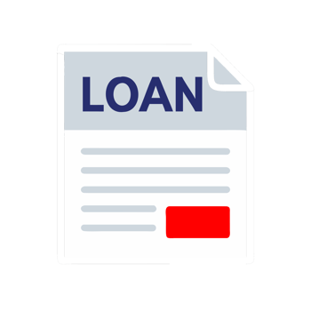Loan document with red accent isolated on a transparent background paper finance png
